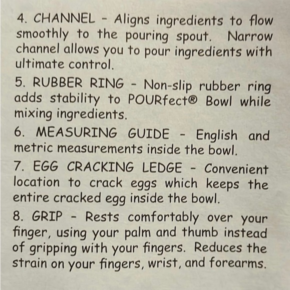 New POURfect Set of 2 Spill Poof Bowls w/Measurements inside of bowl - Picture 10 of 10